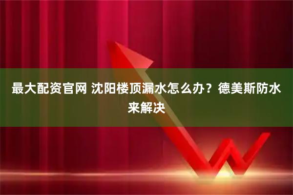 最大配资官网 沈阳楼顶漏水怎么办？德美斯防水来解决